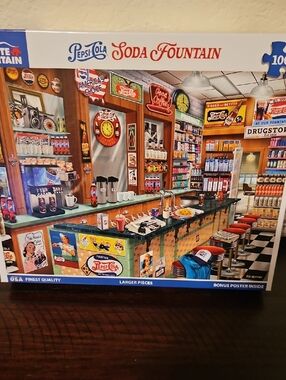 PEPSI COLA SODA FOUNTAIN 1000 PIECE WHITE MOUNTAIN PUZZLE